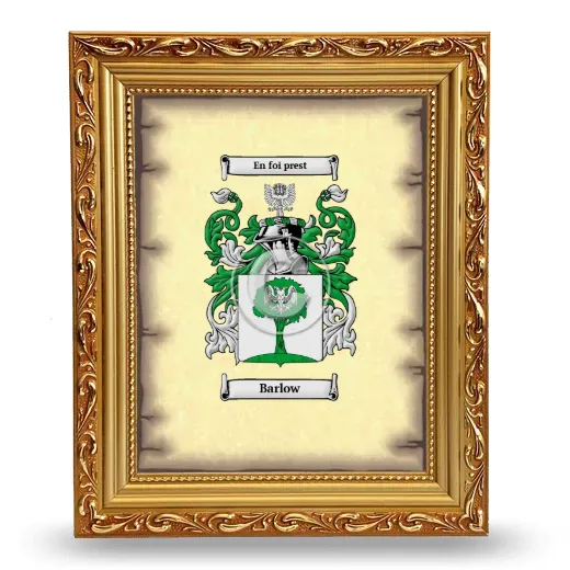 Barlow Coat of Arms Framed - Gold