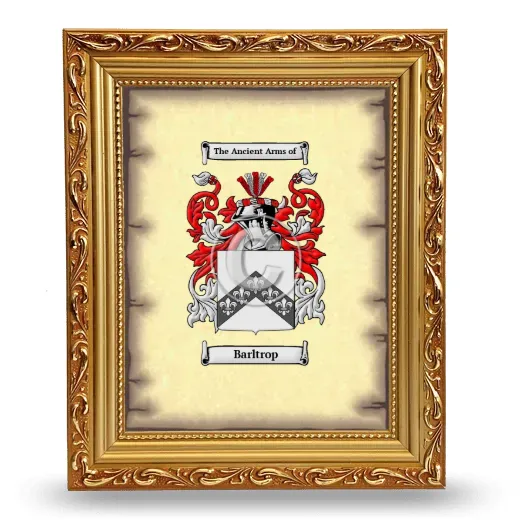 Barltrop Coat of Arms Framed - Gold