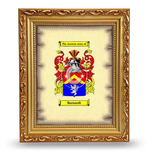 Barnardt Coat of Arms Framed - Gold