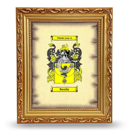 Barnby Coat of Arms Framed - Gold