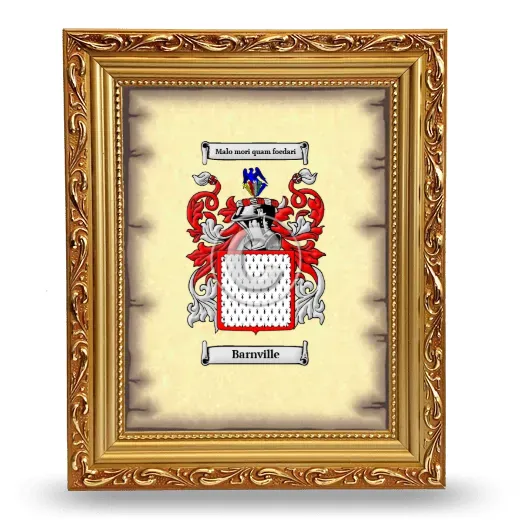 Barnville Coat of Arms Framed - Gold