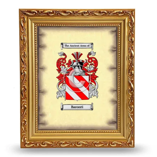 Baronti Coat of Arms Framed - Gold