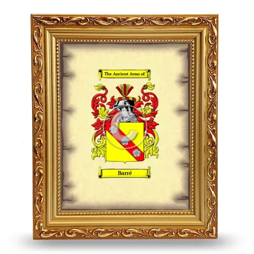 Barré Coat of Arms Framed - Gold