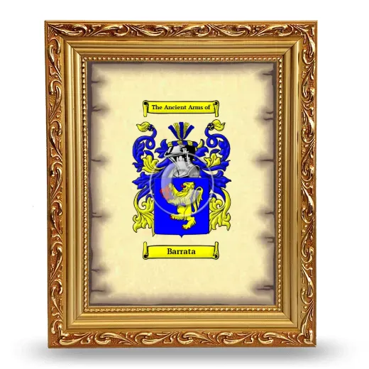 Barrata Coat of Arms Framed - Gold