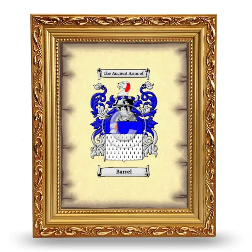 Barrel Coat of Arms Framed - Gold