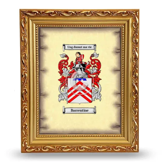 Barrentine Coat of Arms Framed - Gold