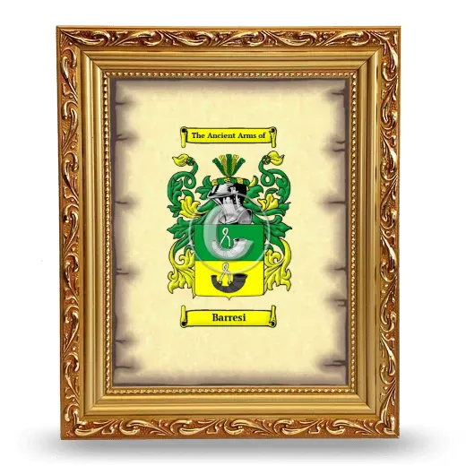 Barresi Coat of Arms Framed - Gold