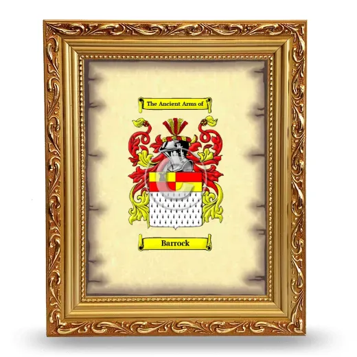 Barrock Coat of Arms Framed - Gold