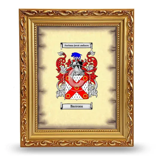Barrons Coat of Arms Framed - Gold