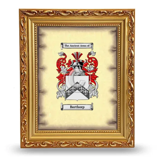 Barthorp Coat of Arms Framed - Gold