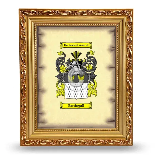 Bartingall Coat of Arms Framed - Gold