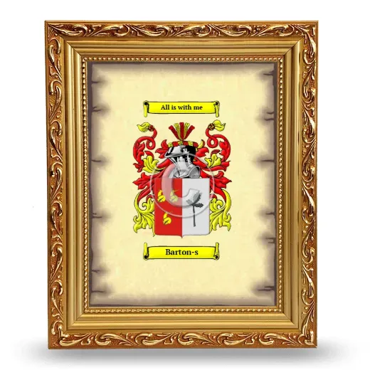 Barton-s Coat of Arms Framed - Gold