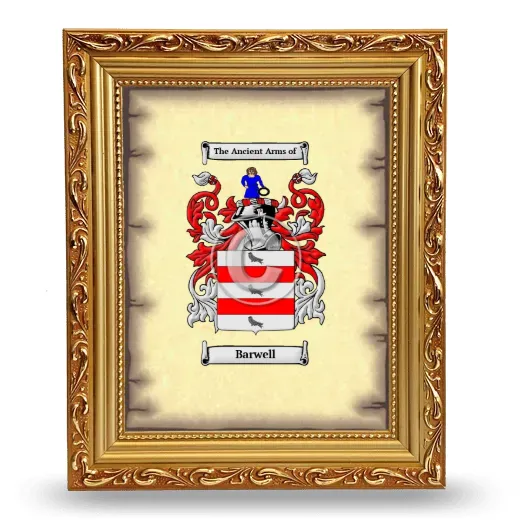 Barwell Coat of Arms Framed - Gold