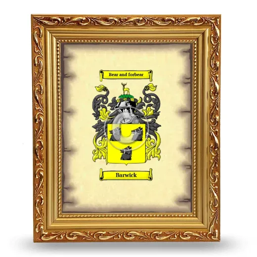 Barwick Coat of Arms Framed - Gold