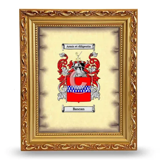 Bascan Coat of Arms Framed - Gold