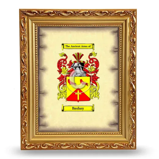 Bashay Coat of Arms Framed - Gold