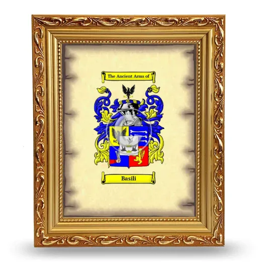 Basili Coat of Arms Framed - Gold