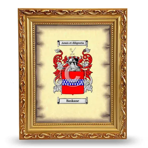 Baskane Coat of Arms Framed - Gold