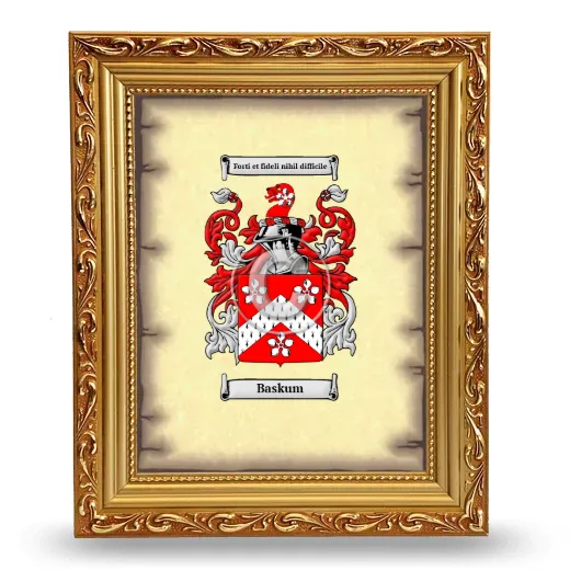 Baskum Coat of Arms Framed - Gold