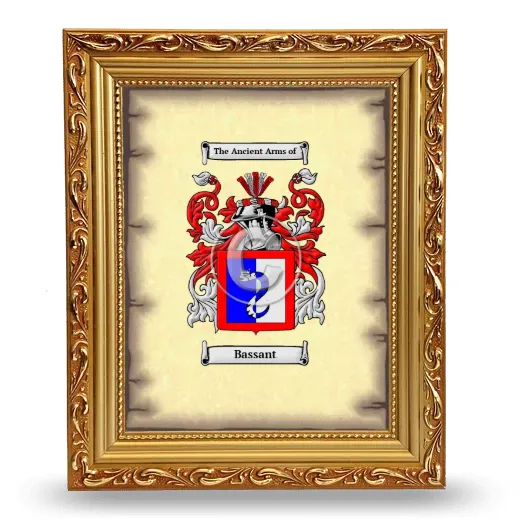 Bassant Coat of Arms Framed - Gold