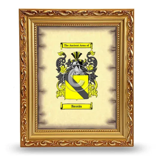Bassin Coat of Arms Framed - Gold