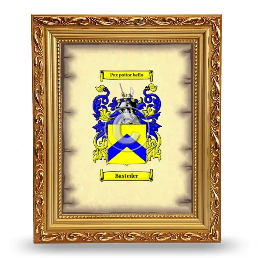 Basteder Coat of Arms Framed - Gold