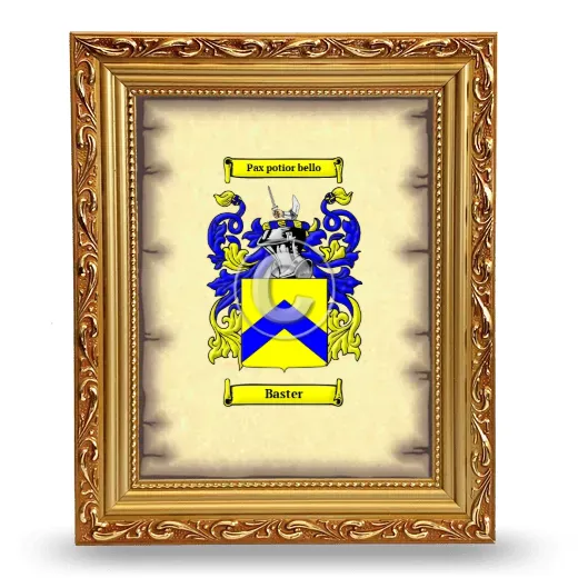 Baster Coat of Arms Framed - Gold