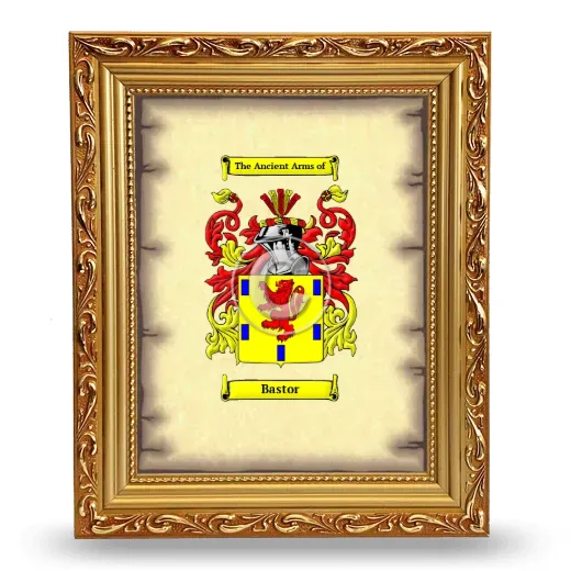 Bastor Coat of Arms Framed - Gold