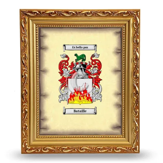 Bataille Coat of Arms Framed - Gold