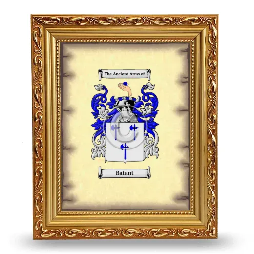 Batant Coat of Arms Framed - Gold
