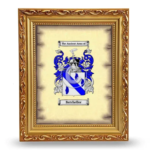 Batchellor Coat of Arms Framed - Gold