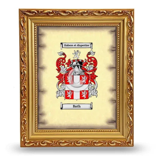 Bath Coat of Arms Framed - Gold