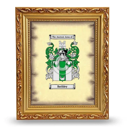 Bathley Coat of Arms Framed - Gold