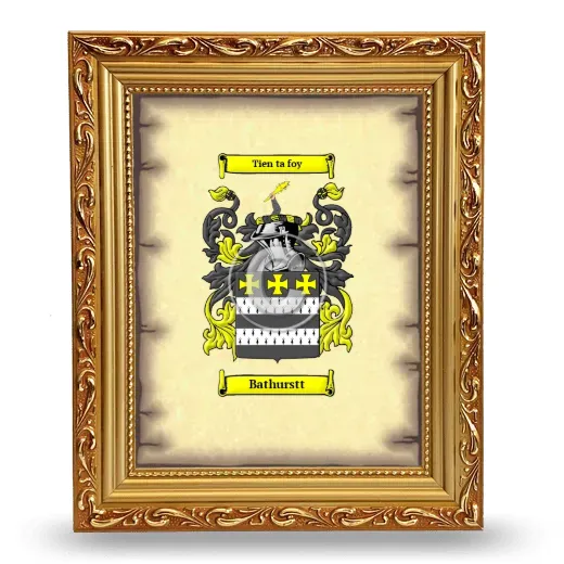 Bathurstt Coat of Arms Framed - Gold