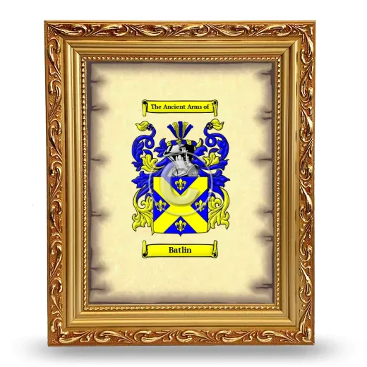 Batlin Coat of Arms Framed - Gold