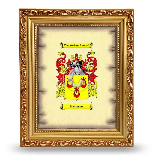 Batman Coat of Arms Framed - Gold