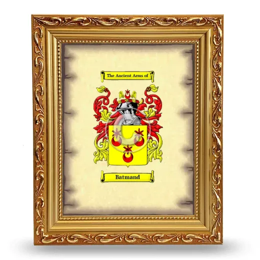 Batmand Coat of Arms Framed - Gold