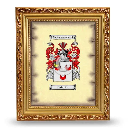 Batsfith Coat of Arms Framed - Gold