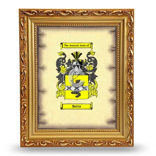 Batta Coat of Arms Framed - Gold
