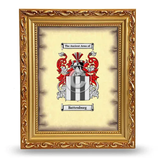 Battenburg Coat of Arms Framed - Gold