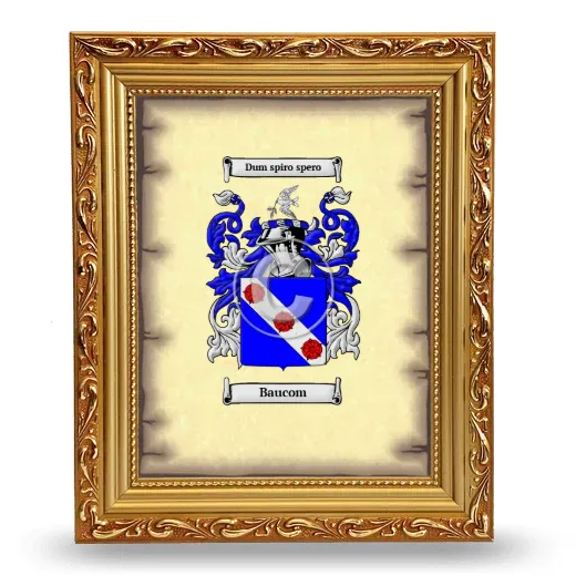 Baucom Coat of Arms Framed - Gold