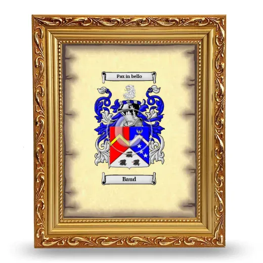 Baud Coat of Arms Framed - Gold