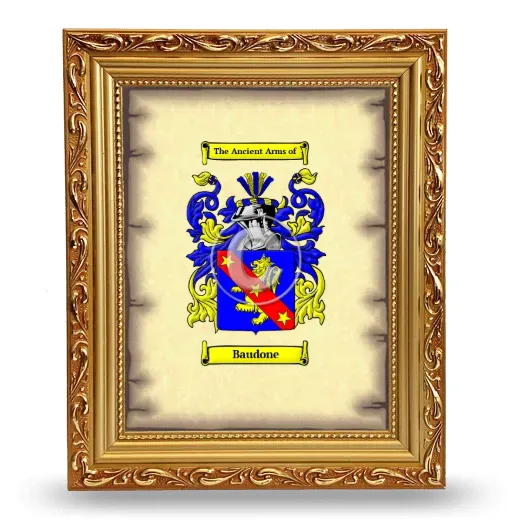 Baudone Coat of Arms Framed - Gold