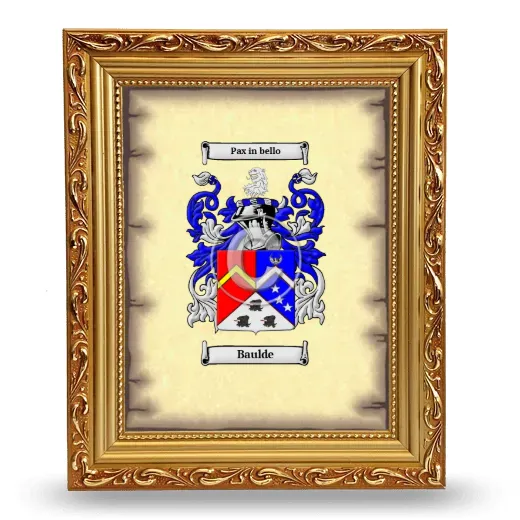 Baulde Coat of Arms Framed - Gold
