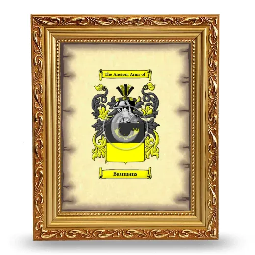 Baumans Coat of Arms Framed - Gold