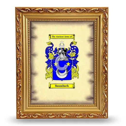 Baumbach Coat of Arms Framed - Gold