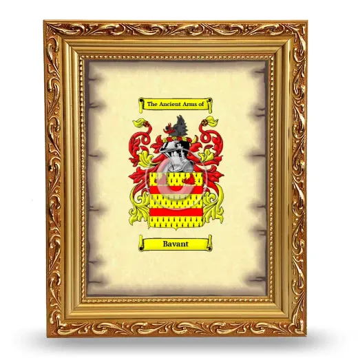 Bavant Coat of Arms Framed - Gold