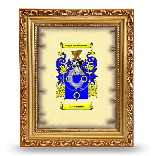 Bawynne Coat of Arms Framed - Gold