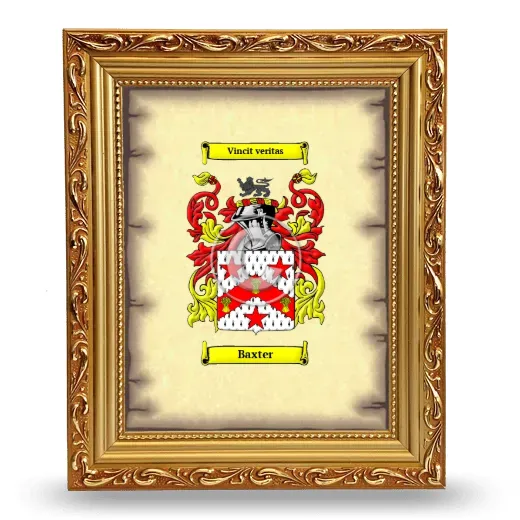 Baxter Coat of Arms Framed - Gold