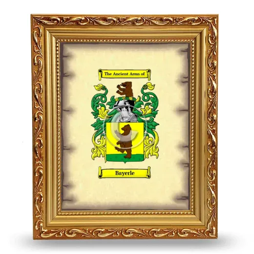 Bayerle Coat of Arms Framed - Gold